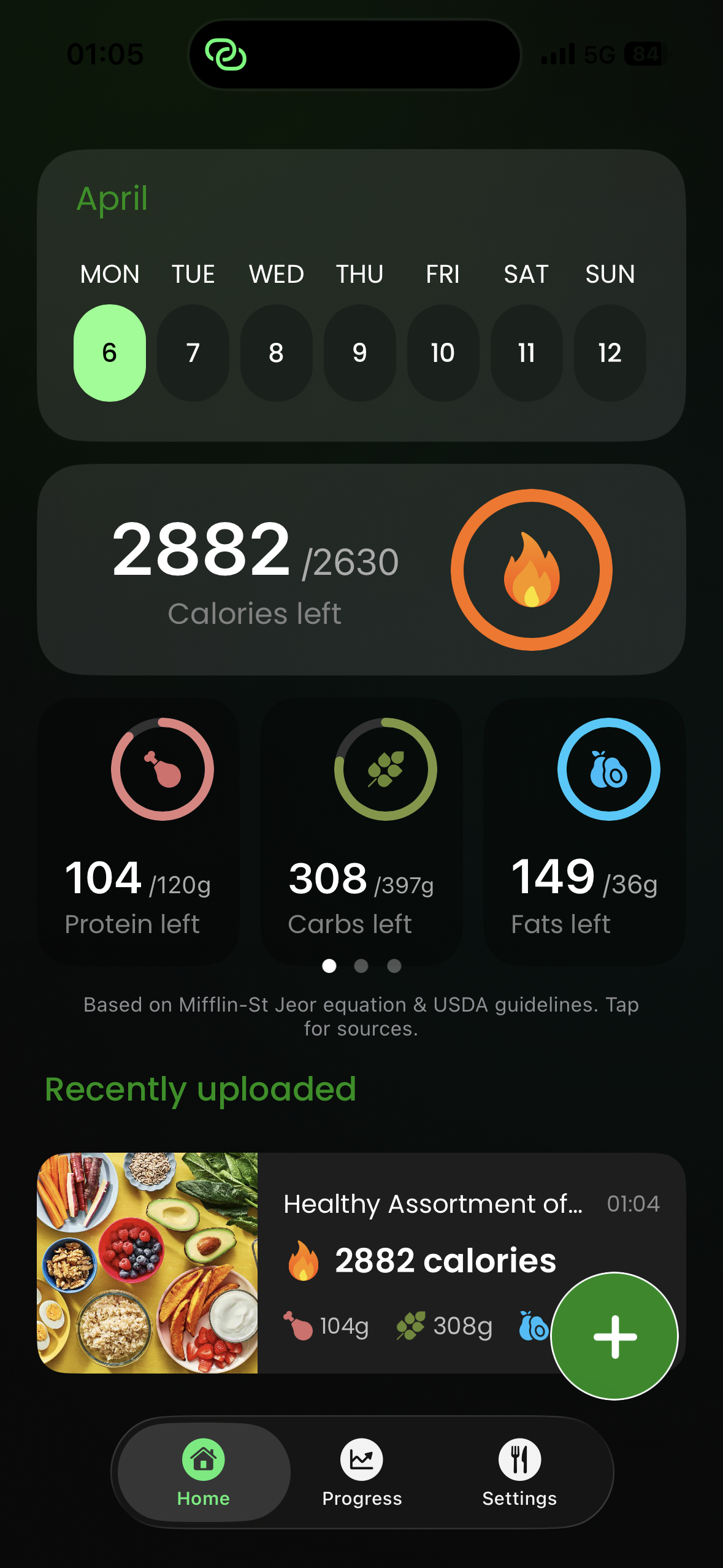 Calorie AI home screen